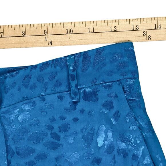 Zara Pants Womens Size XS Blue Jacquard Textured High Waisted Straight Leg Party - Picture 12 of 16